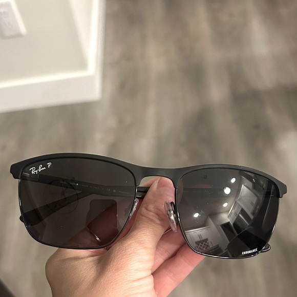 RayBan 3686 Chromance Polarized - Matte Black with Dark Grey Lenses - Picture 12 of 13